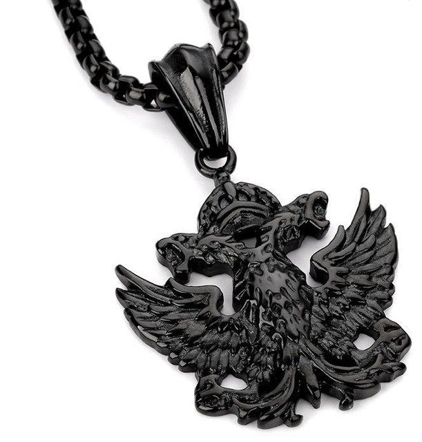 PENDENTIF RUSSIE AIGLE A DEUX TETES AVEC CHAINE - RUSSIAFR