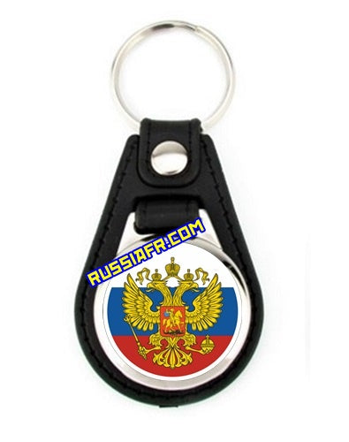 Porte-clés Drapeau Russe Aigle Bicéphale Russie - simili cuir