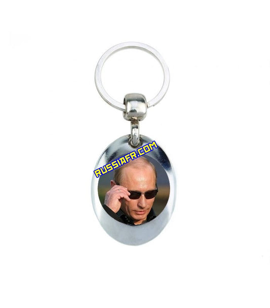 Porte-clés Vladimir Poutine Chic Glass Russie - métallique double face