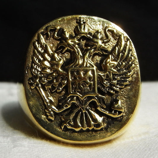 BAGUE RING RUSSIE AIGLE A DEUX TETES - RUSSIAFR