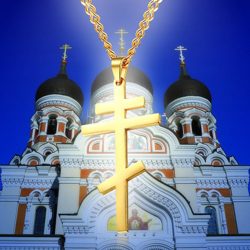 Pendentif Croix Orthodoxe Russie Eglise - RUSSIAFR