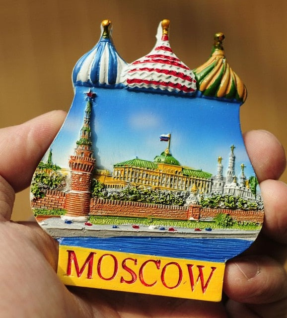 MAGNET AIMANT DE REFRIGERATEUR 3D SOUVENIRS DE RUSSIE MOSCOU KREMLIN POUTINE - RUSSIAFR