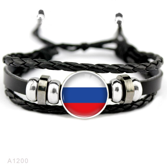 Bracelet Cuir Drapeau Russe Russie homme femme - RUSSIAFR