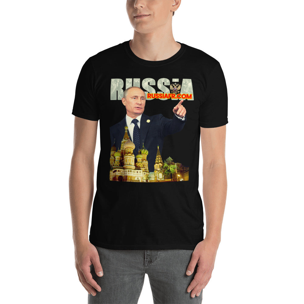 T-shirt Tshirt RUSSIAFR.COM Russie Vladimir Poutine - Unisexe à Manches Courtes - RUSSIAFR
